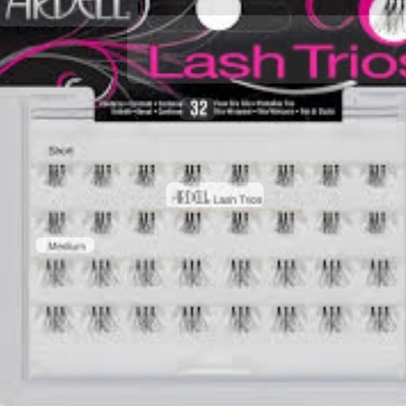 Ardell Lash Trios Individual False Eyelashes 32 Count Black Short Medium 3-in-1 - Picture 3 of 3